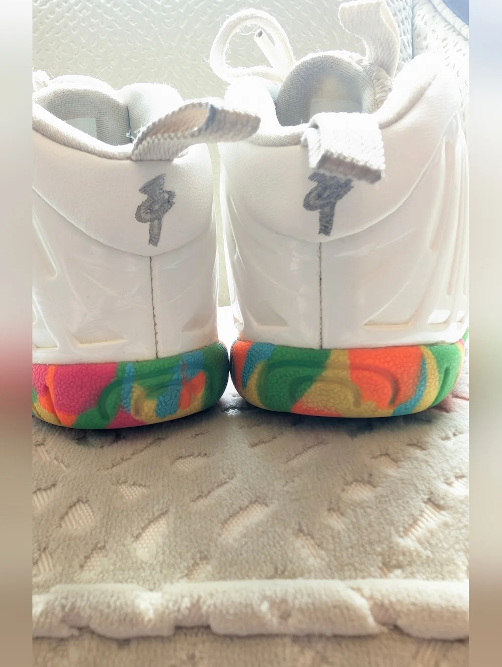 Nike Lil Posite One GS Fruity Pebbles Toddler 8C White Lace Up‎ Sneakers No Box